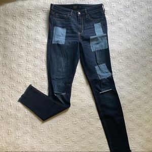 DIY patchwork skinny jeans